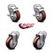 Service Caster 4 Inch Maroon Polyurethane Wheel Swivel Bolt Hole Caster Set with 2 Brake SCC SCC-BH20S414-PPUB-MRN-TLB-2-S-2 - alternate 1